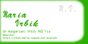 maria vrbik business card